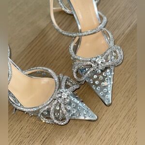 Mach & Mach 100mm rhinestone Crystal PVC heels Size 38 silver